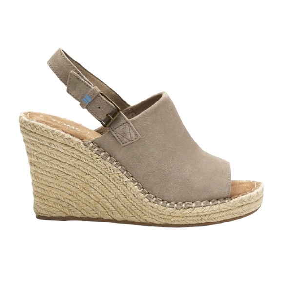 Toms Shoes - TOMS Monica Espadrille Wedge Beige Tan Nude Spring Summer Sandal Size 5.5